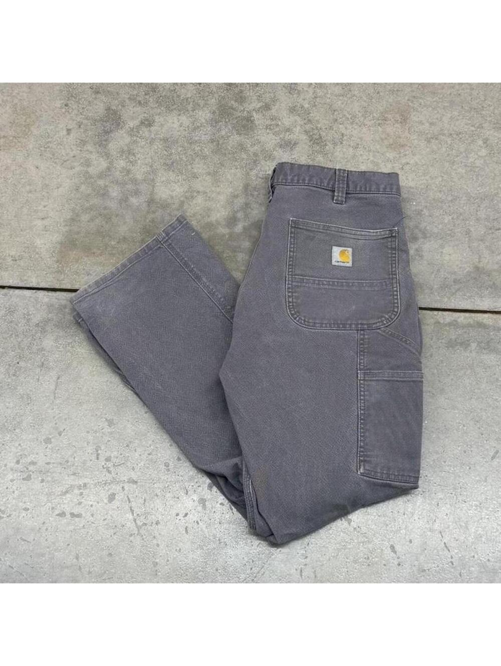 vintage carhartt faded grey relaxed baggy fit cargo pants size 34 x 30